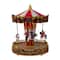 11" Red & White LED Animated Christmas Carousel with Horses